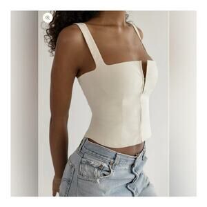 Orseund Iris | NWOT Minimal Bustier Corset Top Antique Cream Size XS